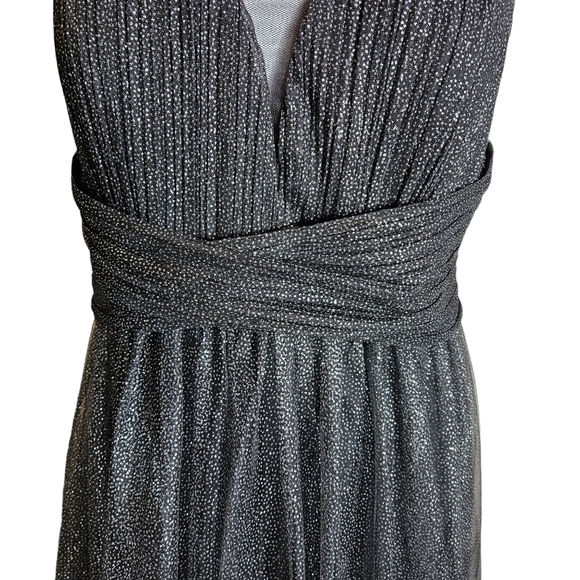 Ever Pretty Black Glittery Tulle Maxi Gown Size 4XL Spaghetti Strap Formal Dress - Picture 7 of 16